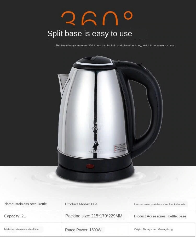 2L Electric Kettle Small Household Appliance Automatic Power-Off Quick-Burning Kitchen Tool