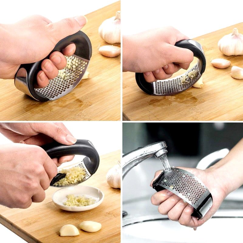 Effortless Stainless Steel Garlic Press Rocker – Ergonomic Garlic Crusher and Mincer