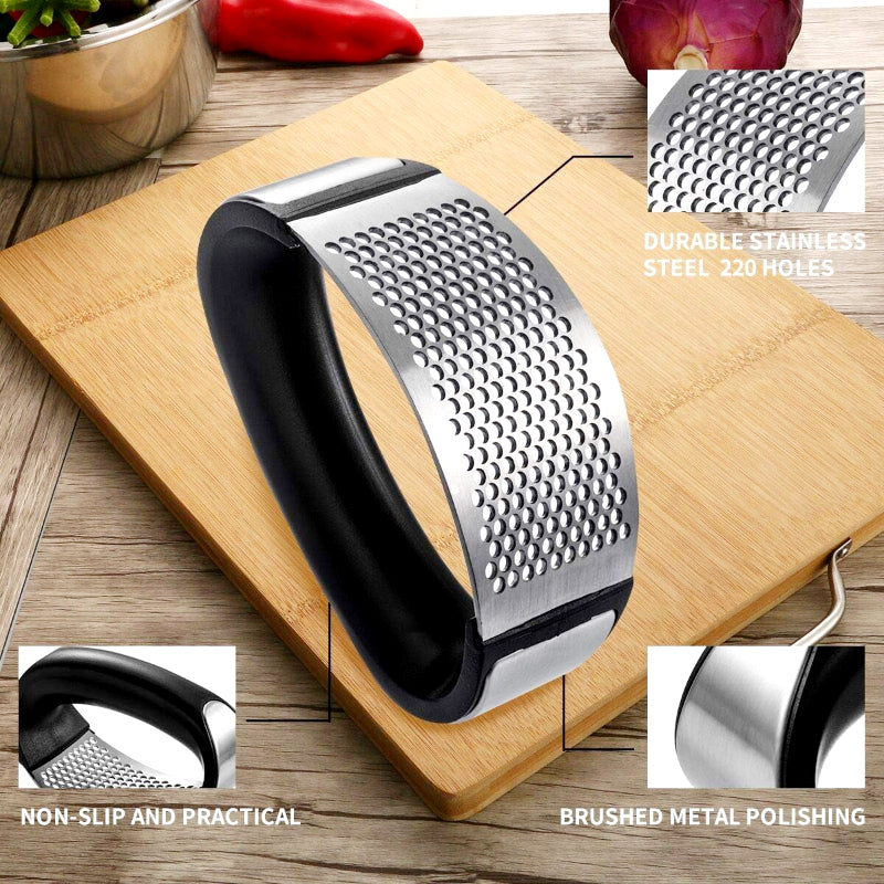 Effortless Stainless Steel Garlic Press Rocker – Ergonomic Garlic Crusher and Mincer