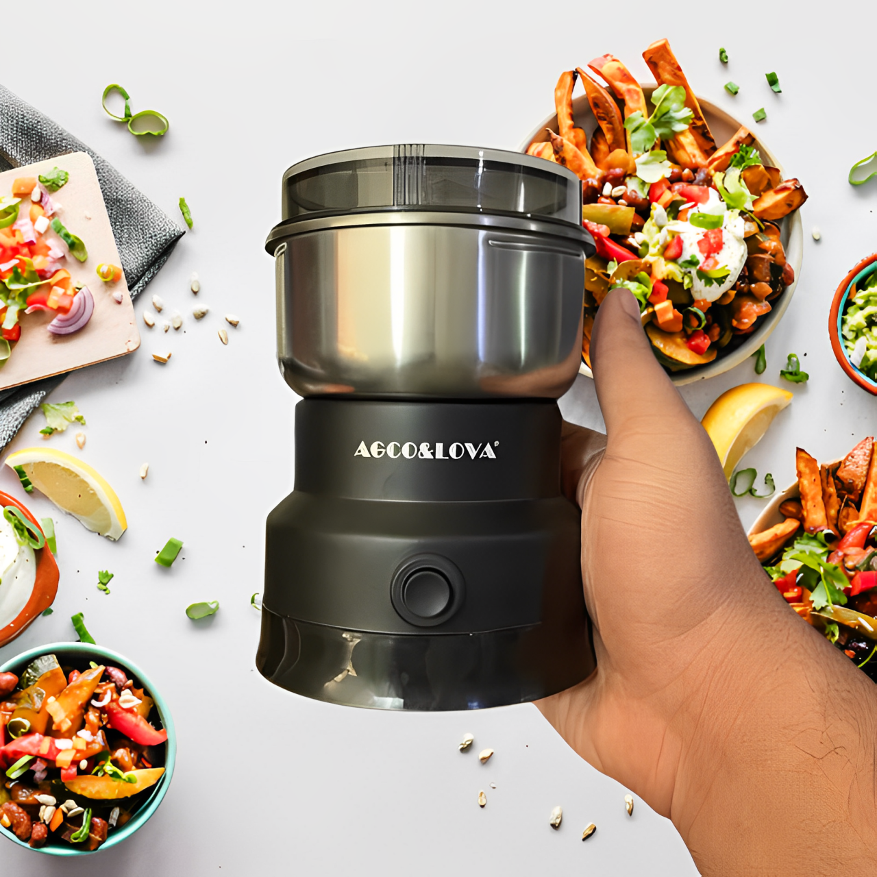 AL-661 Compact Multifunctional 400W Stainless Steel Grinder with 4 Blades