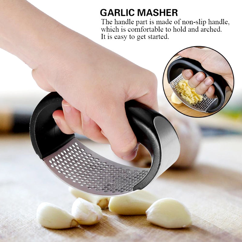 Effortless Stainless Steel Garlic Press Rocker – Ergonomic Garlic Crusher and Mincer