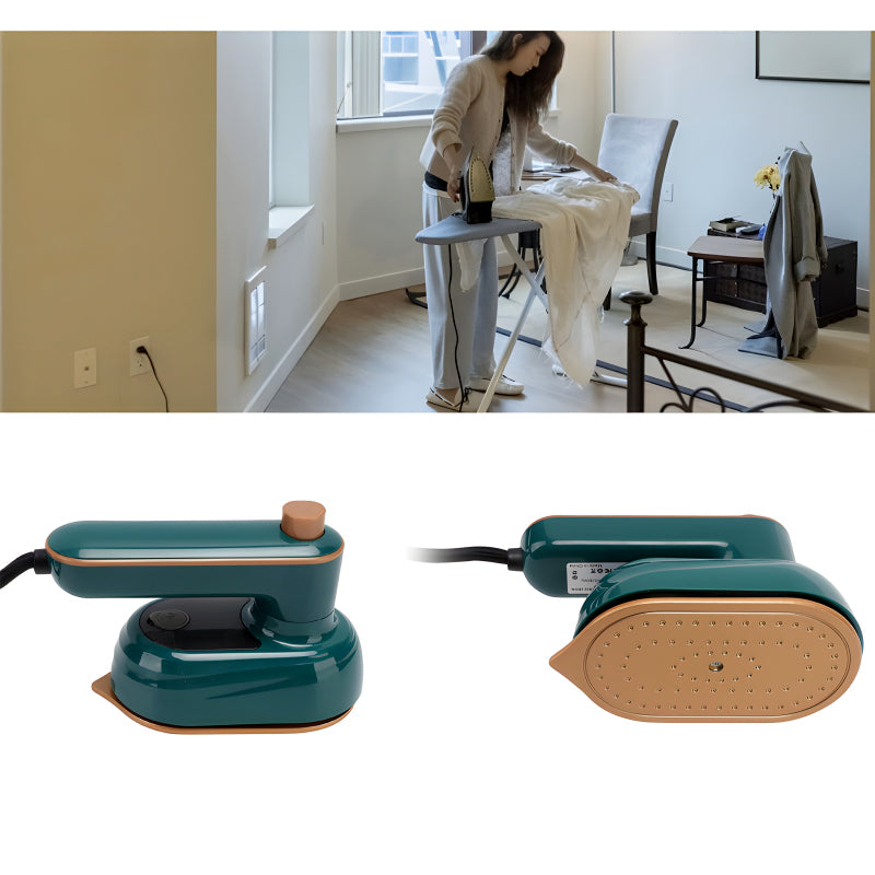 Mini Compact EV Porcelain Gold Electric Iron Effortless Precision With 130°C Constant Temperature For Efficient Dry And Wet Ironing