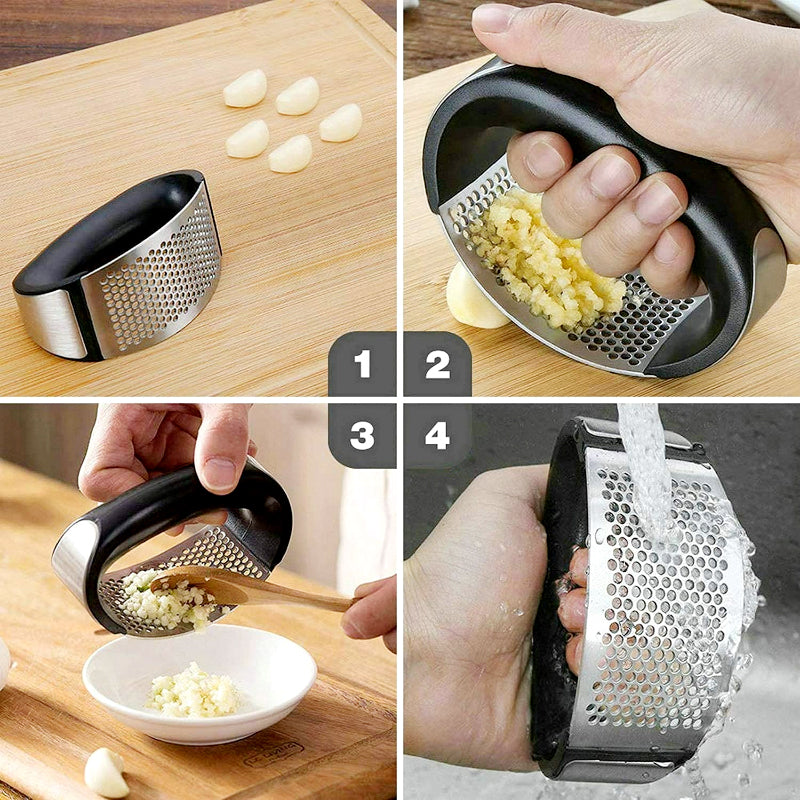 Effortless Stainless Steel Garlic Press Rocker – Ergonomic Garlic Crusher and Mincer