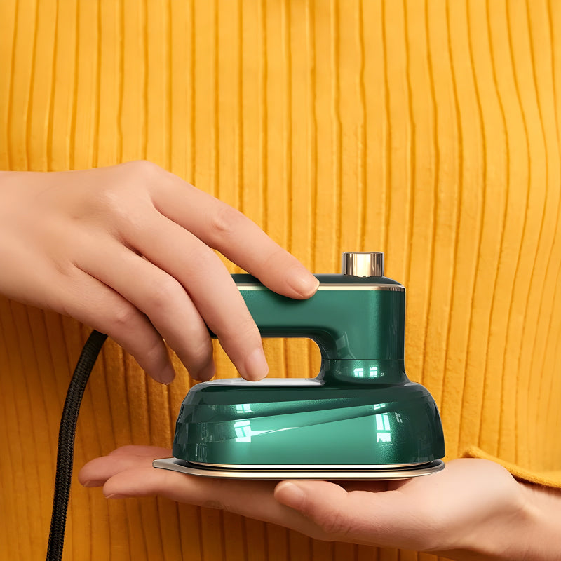 Mini Compact EV Porcelain Gold Electric Iron Effortless Precision With 130°C Constant Temperature For Efficient Dry And Wet Ironing