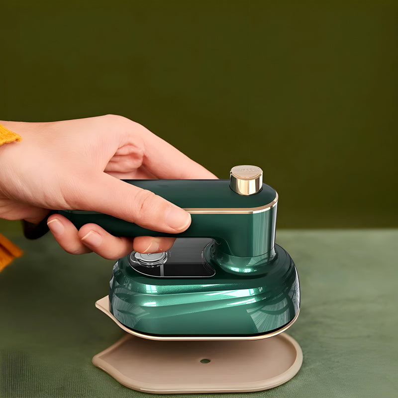 Mini Compact EV Porcelain Gold Electric Iron Effortless Precision With 130°C Constant Temperature For Efficient Dry And Wet Ironing
