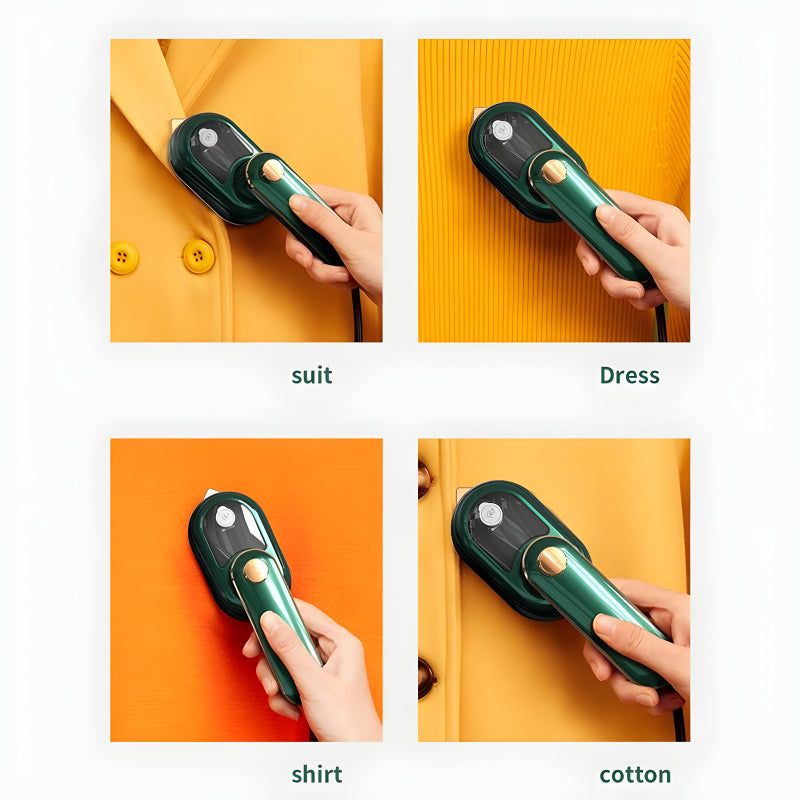 Mini Compact EV Porcelain Gold Electric Iron Effortless Precision With 130°C Constant Temperature For Efficient Dry And Wet Ironing