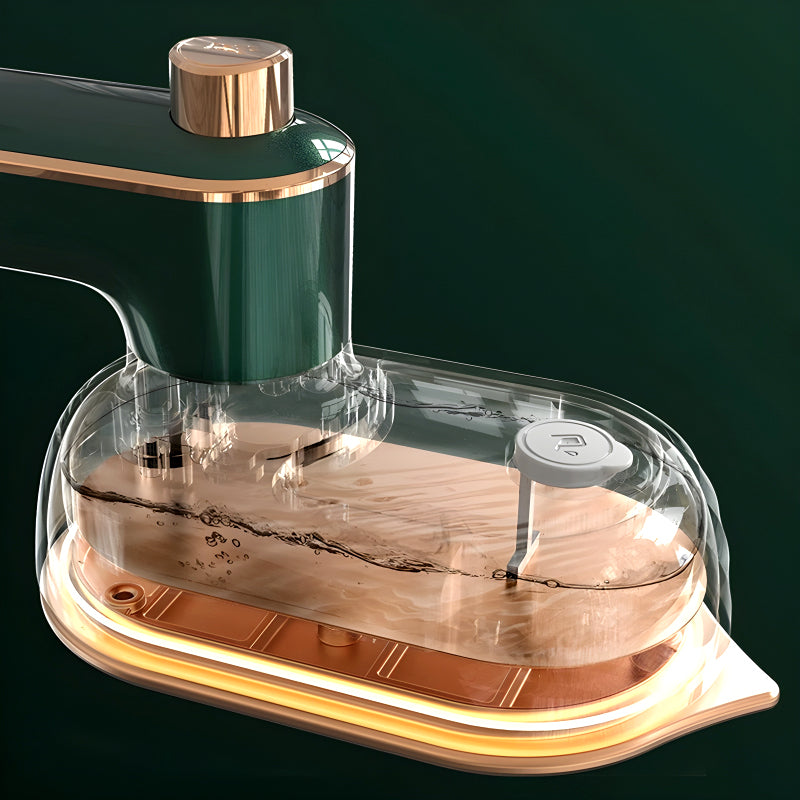 Mini Compact EV Porcelain Gold Electric Iron Effortless Precision With 130°C Constant Temperature For Efficient Dry And Wet Ironing