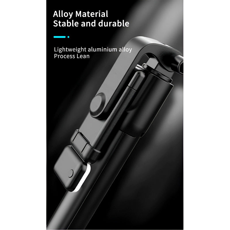 R1S 4-in-1 Wireless Bluetooth Selfie Stick Tripod with LED Fill Light and Detachable Remote, Extendable to 70cm for All Phones, Portable Stand for Live Streaming, Vlogging, and Travel